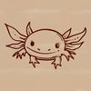 Axolotl Illustration A detailed illustration of a salamander's head, specifically the axolotl species.