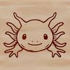 Whimsical Axolotl Head Design A colorful illustration of an axolotl's head, a type of salamander.