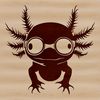 Cute Salamander Wearing Shades A digital illustration of a smiling salamander with trendy sunglasses on its head.