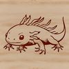 A colorful illustration of a salamander-like animal with feathery gills, used as clip art for digital design projects.