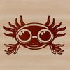 Stylized Axolotl Head SVG A digital illustration of a salamander wearing sunglasses, featuring a stylized axolotl head.