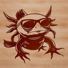 Trendy Axolotl Salamander Axolotl salamander wearing trendy sunglasses in a digital vector design.