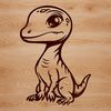 Baby Dinosaur SVG Design A small, prehistoric dinosaur with a rounded body and long tail.