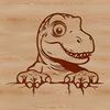 Cute Prehistoric Dino A small prehistoric dinosaur peeking out with its head visible.