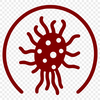 Microscopic Illustration A detailed illustration of a single bacterium with irregular shape and textured surface.