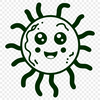 Illustration of bacteria in a microbial context, suitable for vector design and cutting machine stencils.
