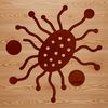 Detailed design of a bacterial microorganism rendered as a scalable SVG graphic.