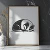 A illustration of a badger in a sleeping position, suitable for vector graphics.