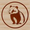 A detailed design of a badger created using scalable vector graphics.