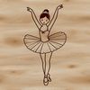 Dance-Inspired SVG Clip Art A young ballerina in a tutu and ballet shoes standing en pointe on one leg.