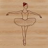 Dancing Beauty in Tutu A young ballerina in tutu and ballet shoes poses in a graceful dance position.