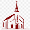 Traditional Church Vector Design A detailed vector illustration of a traditional Baptist church building with classic architecture.