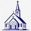 Modern Baptist Church Building Icon A modern Baptist church building with a simple design and clean lines.