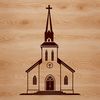 An SVG representation of a traditional Baptist church architecture.