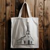 Vintage Baptist Church Illustration A detailed illustration of a traditional Baptist church architecture, suitable for vector art and design projects.
