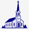 Traditional Baptist Church Illustration Illustrative design of a traditional Baptist church building with classic architecture.
