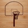 Digital Basketball Illustration A high-quality digital illustration of a basketball with a hoop and net, suitable for various design applications.