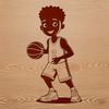 Male Sports Icon SVG Design SVG illustration of a male basketball player in action.