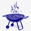 Grilling Good Times A vector illustration of a barbecue grill with cooking utensils and food on the side.