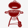 Stylized BBQ Grill Illustration A stylized illustration of a BBQ grill with food cooking on the grates.