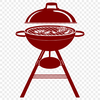Digital BBQ Graphics A digital illustration of a barbecue grill with utensils and food.
