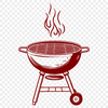 Beautiful BBQ Vector Artwork A detailed illustration of a BBQ grill with utensils and food, suitable for vector graphics.