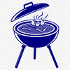 Sizzling Summer Grill Art A stylized illustration of a barbecue grill with sizzling food, suitable for cutting out as clip art.