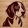Beagle Portrait Vector Illustration A detailed illustration of a Beagle's head with distinctive features.