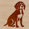 Simple Dog Breed SVG Design Illustration of a sitting beagle breed dog in a simple vector style.