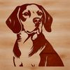 Beagle Portrait SVG Illustration Close-up illustration of a beagle's head with distinctive floppy ears and brown eyes.