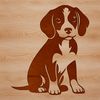 Friendly Beagle Character Illustration A stylized illustration of a Beagle breed dog sitting on its hind legs.