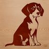 Vector Illustration of a Sitting Beagle A vector illustration of a Beagle sitting on its haunches.