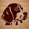 Cute Dog Breed SVG Vector Art A detailed illustration of a Beagle's head, suitable for use in vector design.