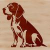 Sitting Dog Illustration Vector A sitting beagle dog, depicted in vector format as a simple illustration.