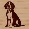 Beagle Silhouette Vector Graphic A high-resolution SVG vector image of a sitting Beagle dog, suitable for various design applications.