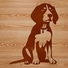 Sitting Beagle Illustration A sitting Beagle dog breed illustration with simple lines and details.