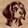 Adorable Floppy Eared Dog Head A detailed illustration of a Beagle's head with floppy ears.