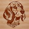 Happy Hound Facial Illustration A high-quality vector graphic of a happy Beagle face.