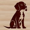 Vector Beagle Silhouette with Head Tilted A vector illustration of a sitting beagle dog with its head tilted.