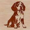 Sitting Dog Vector Illustration A sitting beagle dog with a friendly expression.