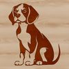 A vector illustration of a Beagle sitting on its hind legs, suitable for various design applications.