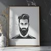Simple Male Profile Illustration A simple illustration of a bearded male figure in profile.
