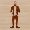 Hand-drawn male illustration with beard A male figure with a beard illustrated in vector style.