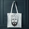 Illustrated Man with Variations A detailed illustration of a man with a beard in various styles.