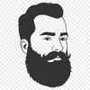 Male Figure Vector Art A digital illustration of a man with a beard, created as a vector art.
