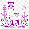 Adorable South American Camelid A high-resolution digital illustration of a South American camelid animal.