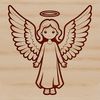 Beautiful Angel Clip Art SVG File A stylized illustration of a winged angel in high-resolution vector format.