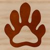 Animal paw print design in vector format for graphic projects.