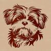 Lovable Shih Tzu Portrait A portrait of a Shih Tzu breed dog with distinctive head features and fluffy fur.