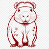 Capybara Clip Art Design Vector graphic representation of a capybara, suitable for use in digital design projects.